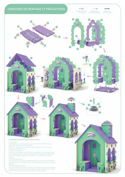 Notice de montage illustrée de la cabane en mousse Roomy Tiny