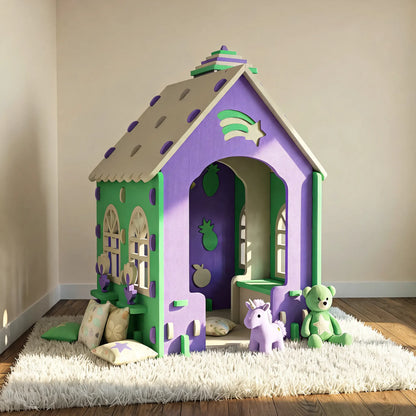 Cabane en mousse pour enfant Roomy Tiny coloris violet, 41 pièces