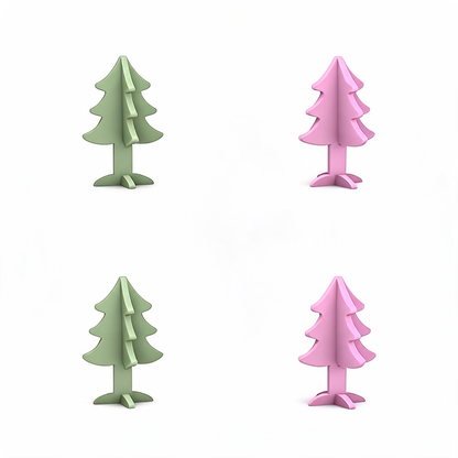 Les 4 petits sapins décoratifs en mousse offerts avec la Roomy Castle