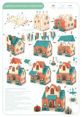 Notice de montage illustrée de la cabane citrouille Roomy Pumpkin